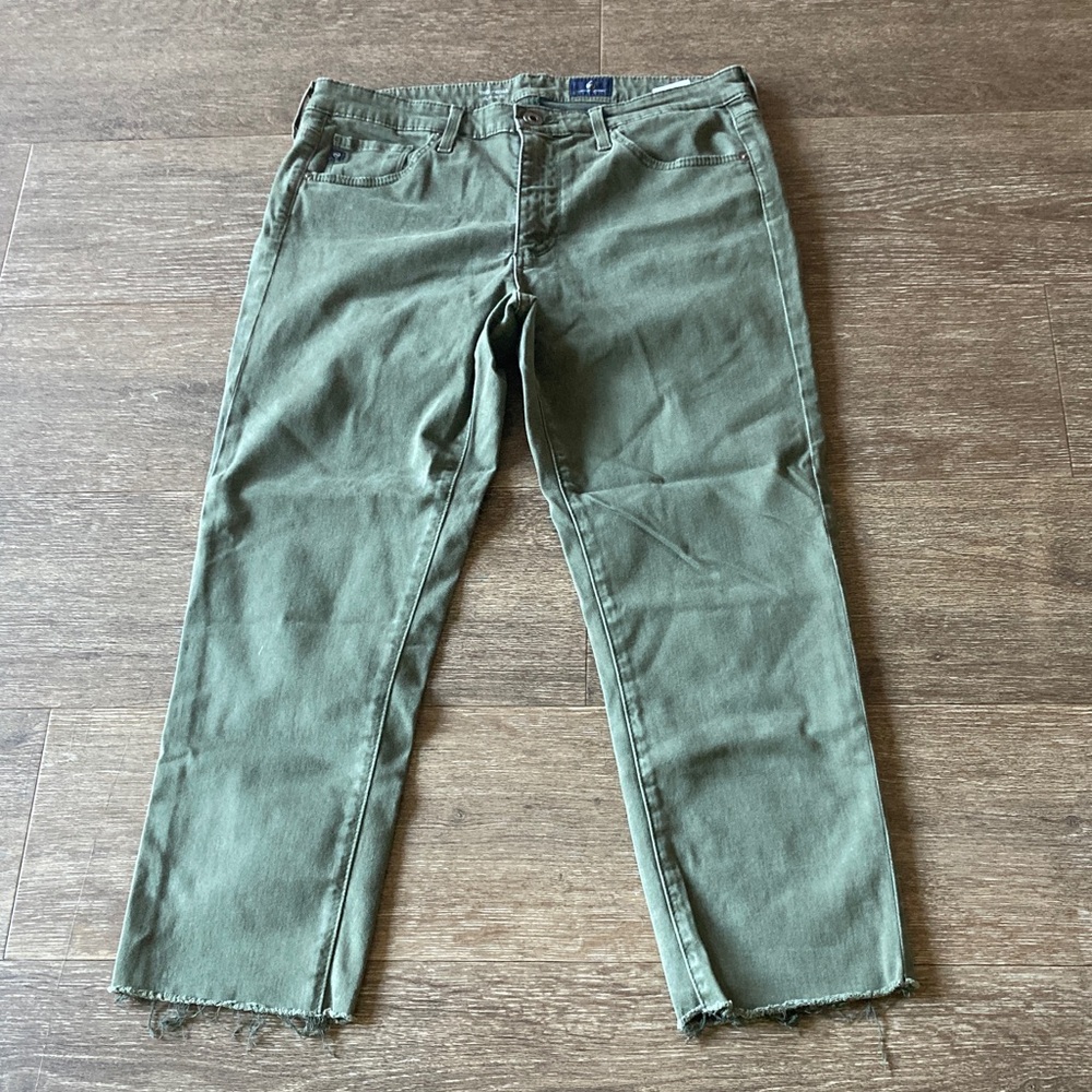Ag Adriano Goldschmied the prima cigarette leg olive green Denim pants